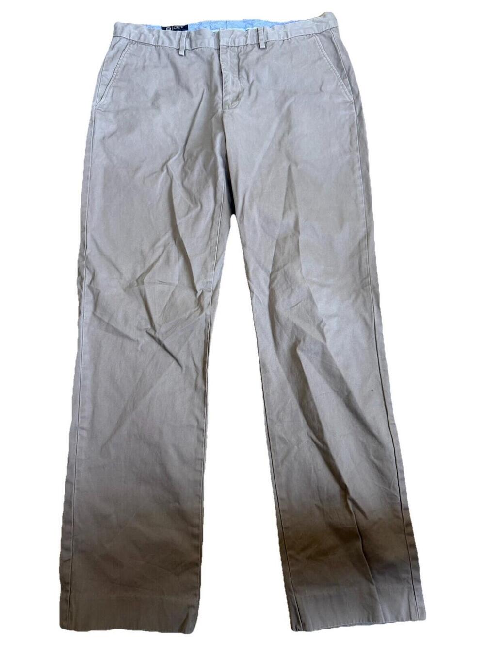 J. Crew Men's Size 34x32 Straight Leg Broken-In Grey Khaki Chino Pants